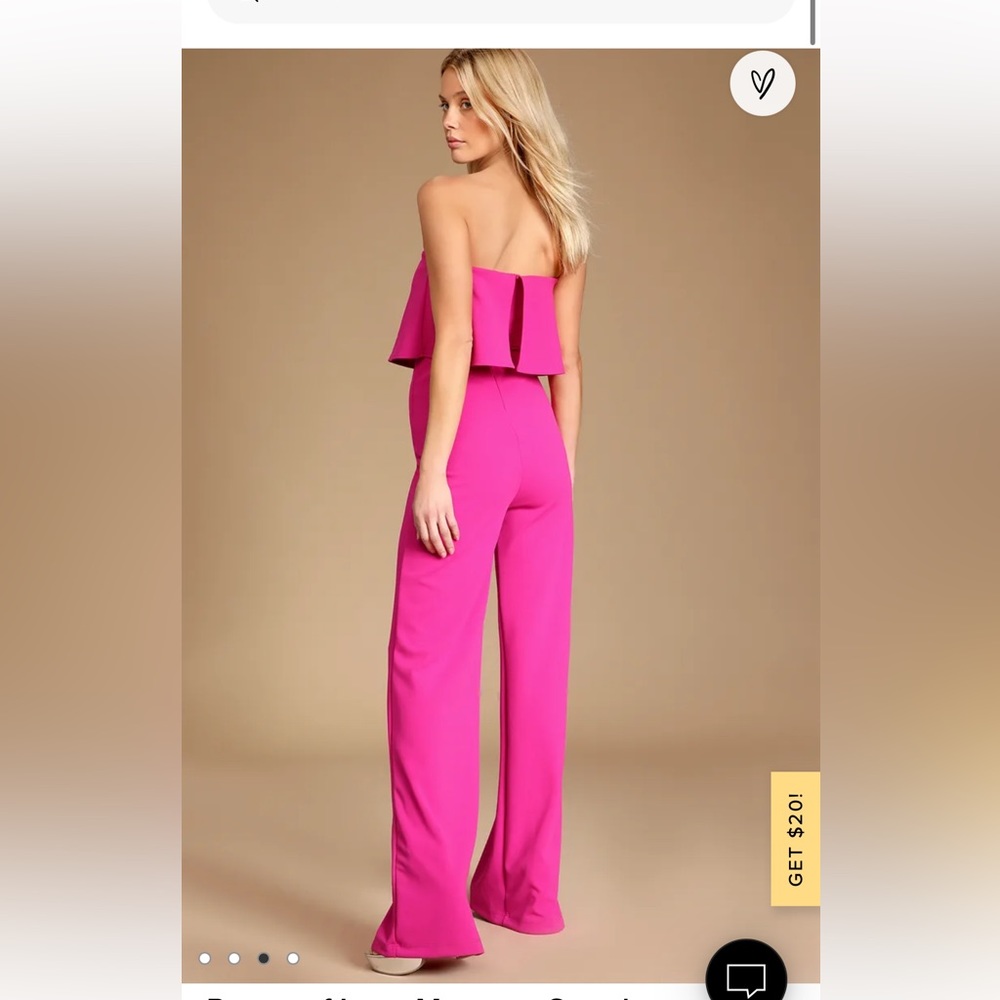 LULUS pink strapless jumpsuit - Picture 3 of 11